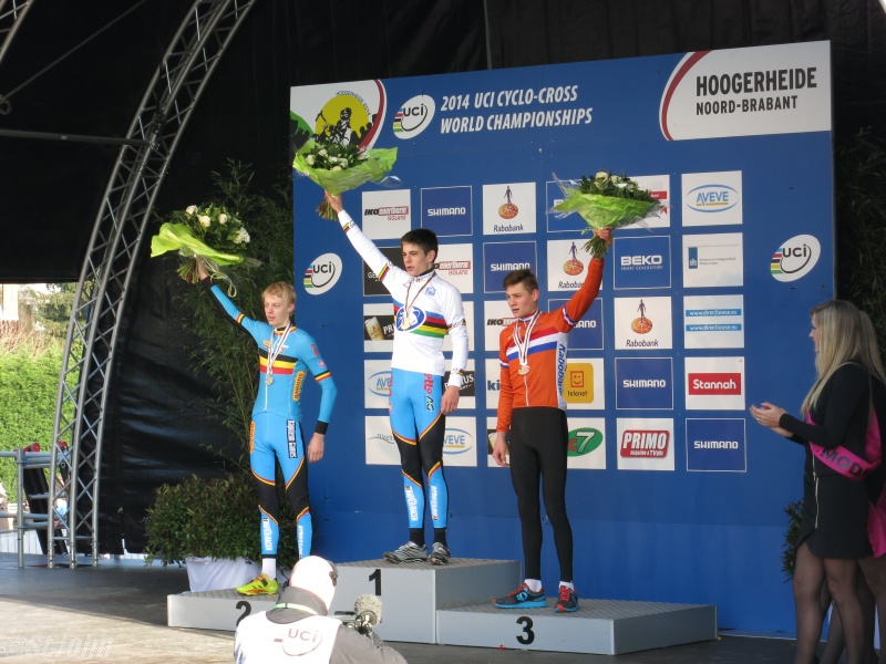 WM2014 U23 008
1 Wout van Aert BEL
2 Michael Vanthourenhout BEL
3 Mathieu van der Poel NED